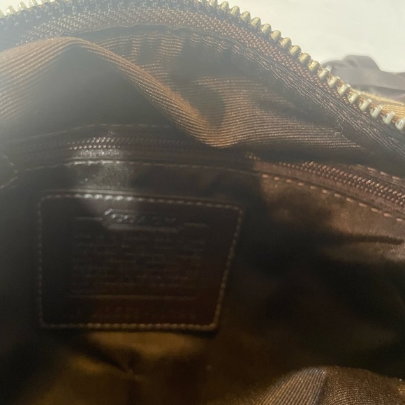 Coach Brown Monogram Canvas Hobo Bag with wristlet - Picture 8 of 13